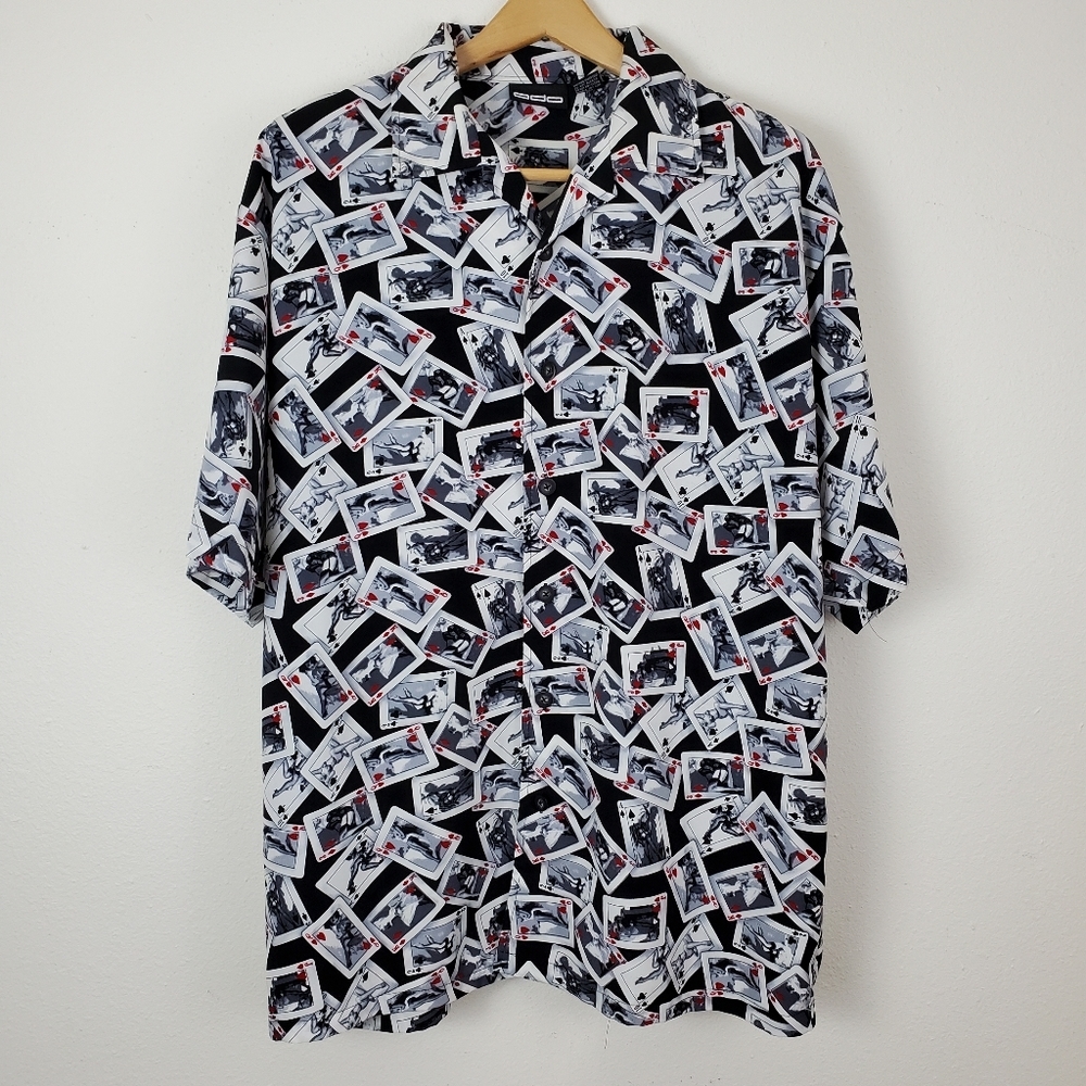 Poker Cards Shirt Sexy Pinup Girls Las Vegas. Size Large